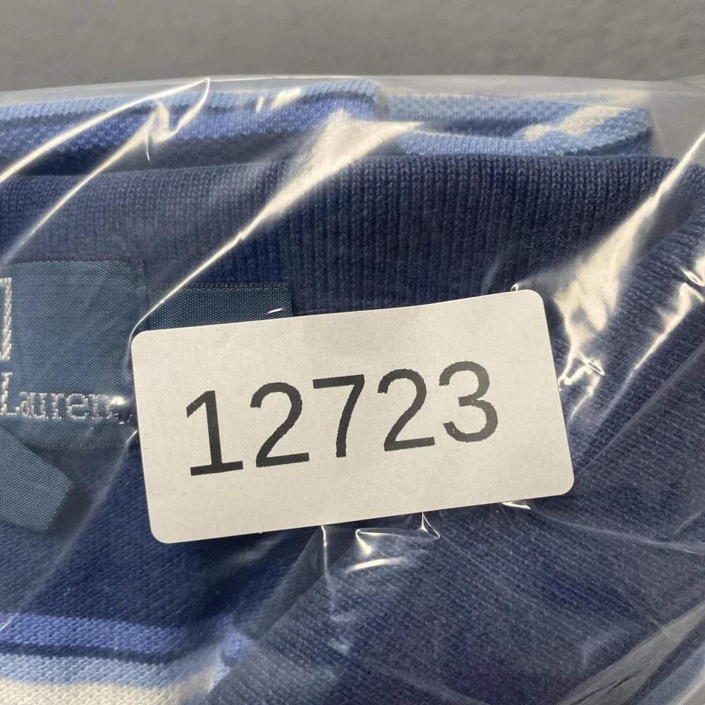 Polo Ralph Lauren Polo Shirt Mens 2XL Blue Stripe 100% Cotton Pony Logo